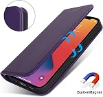 Pour iPhone 14/13 5G Porte-case téléphonique avec sangle,6.1",Pourpre, pour femmes, pour hommes, mallette, support de carte, poche en cash,PU Le cuir, la magnétique, le kiosque,