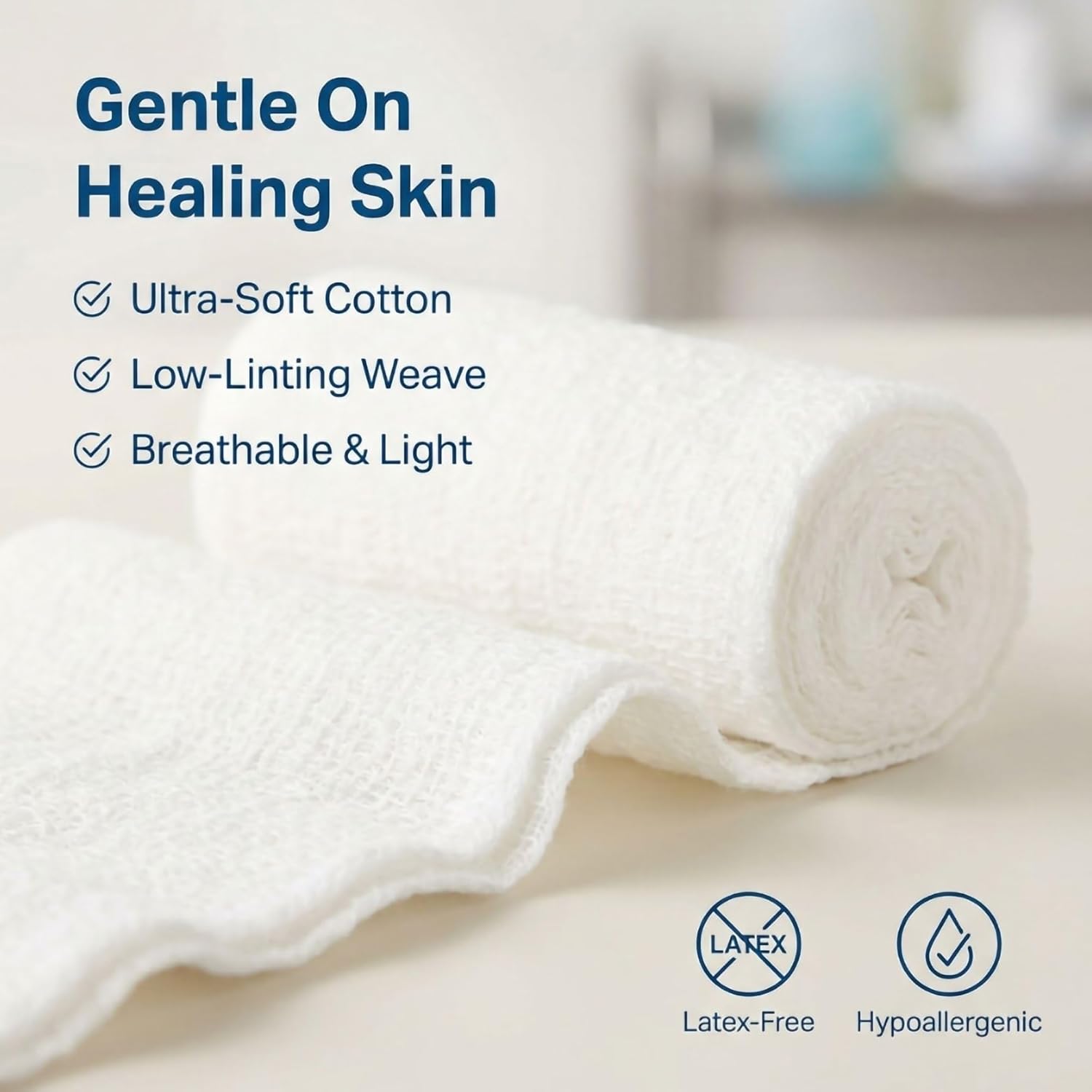 McKesson 100 Pack Sterile Gauze Roll Bandages, 4.5 in x 4.1 Yards, 6-ply Premium Medical Supplies & First Aid Supplies, Bandage Wrap Vet Wrap