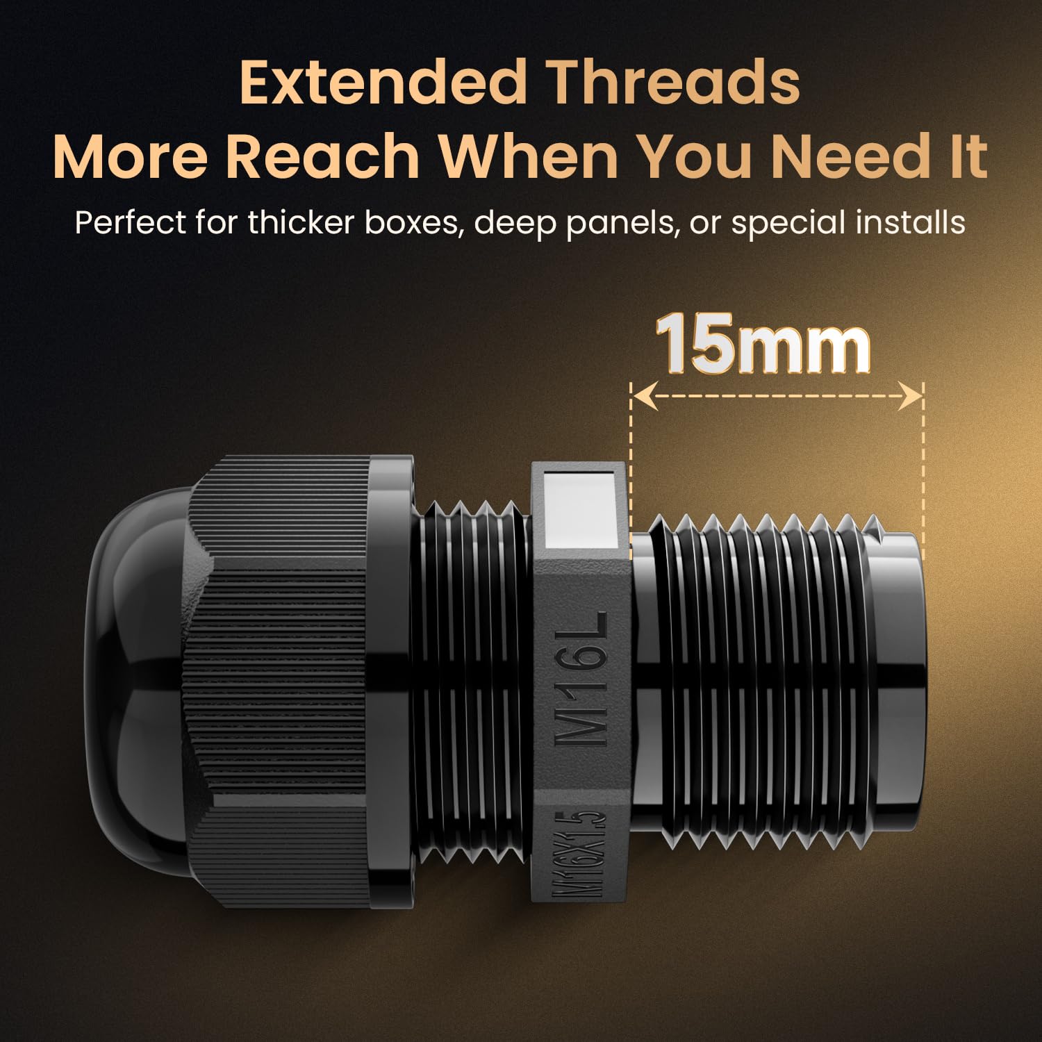 Waterproof Cable Glands - 50 Pack M16L -2