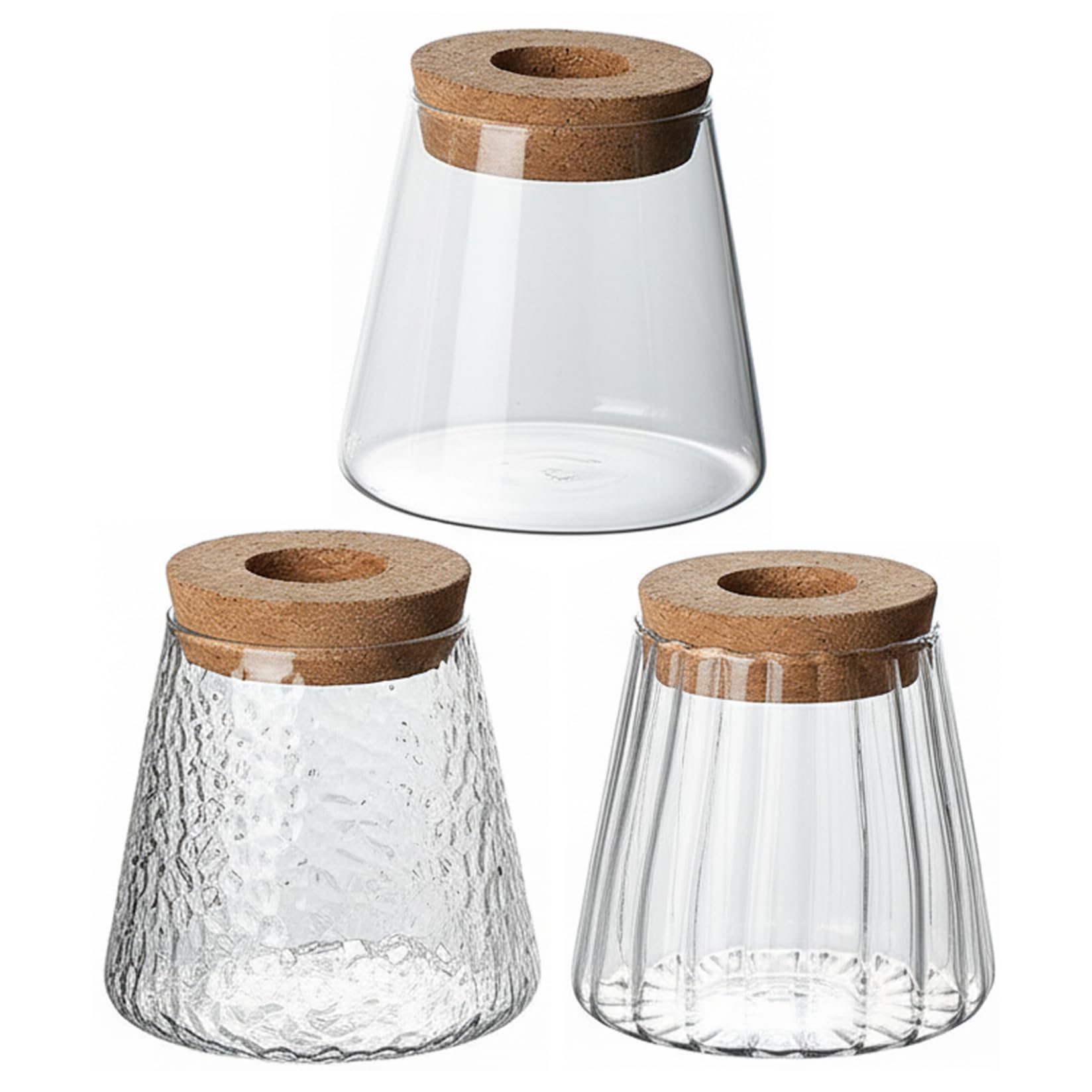 Station de multiplication en verre et liège pour boutures (Lot de 3)