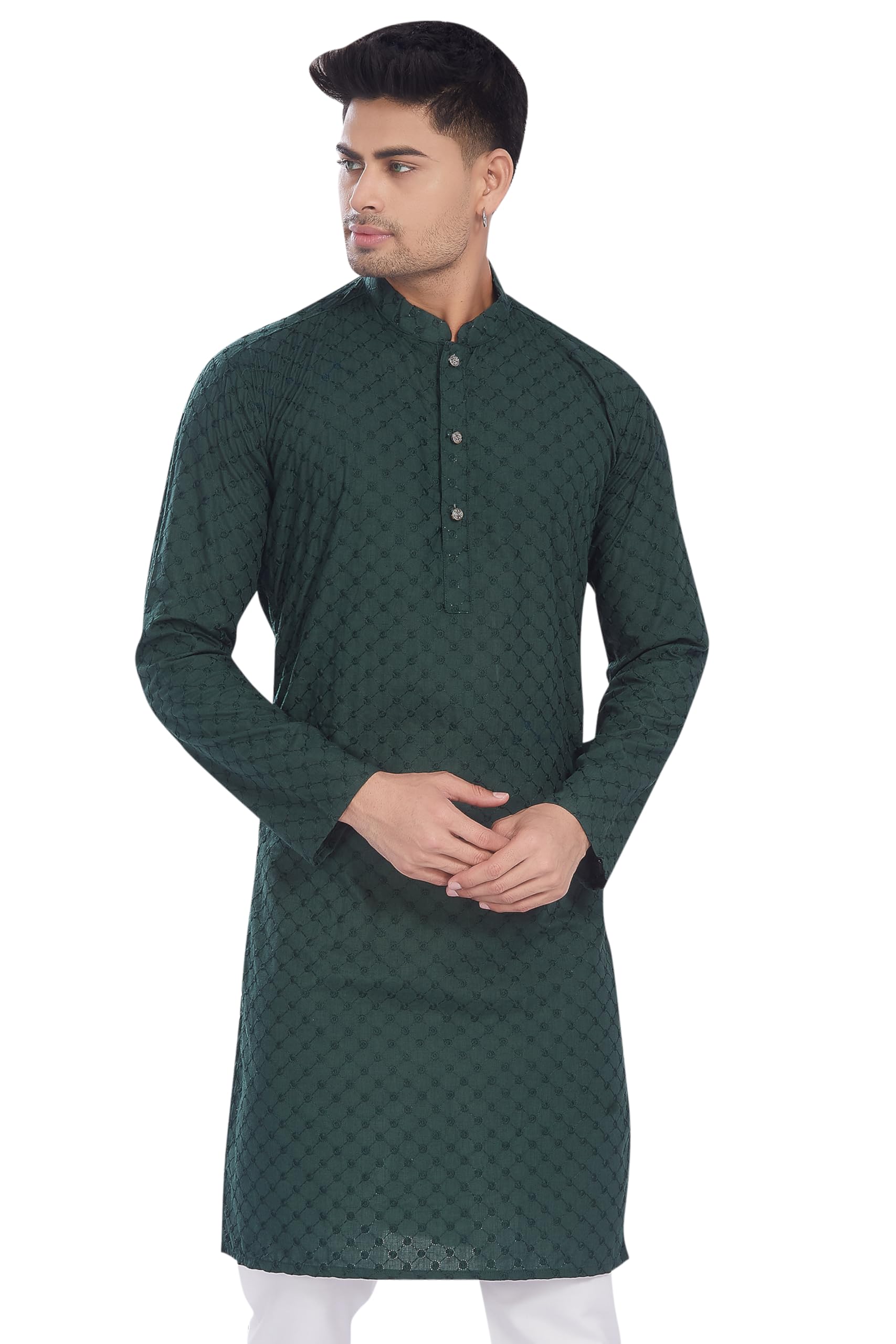 divisive Men's Thread Embroidered Cotton Only Slim Fit Kurta-picture-56