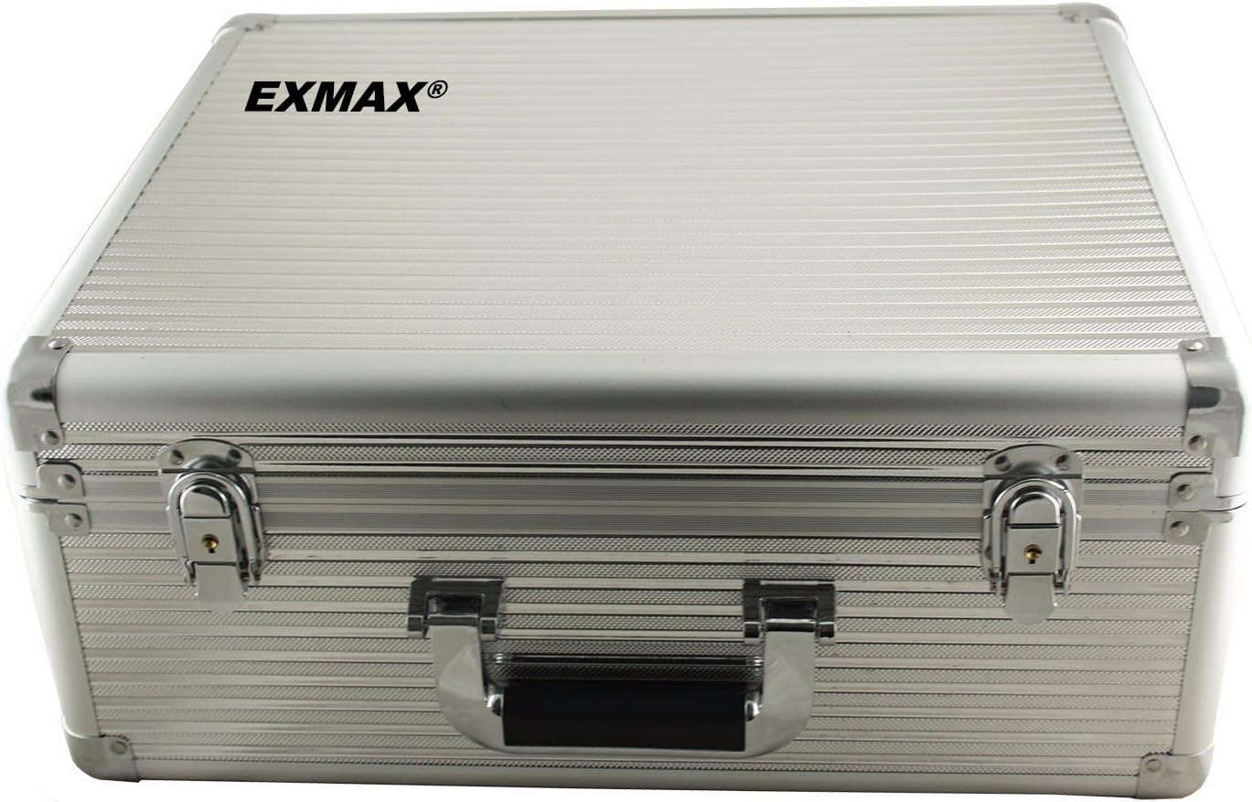 EXMAX Aluminum Alloy Case for Carring The Wireless Tour Guide System, Church, Assistive Listening System Device, Tool, Instrument, Equipment Exhibition,etc(440 x 360 x 180mm,Silver)