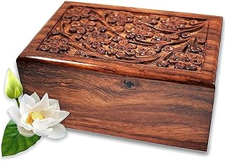 Wooden Urn - HandcraftedRosewood Cremation urns - Beautiful urns for Human Ashes Adult Male and Female- Casket and Decorative Urns Wooden Box (XX-Large)