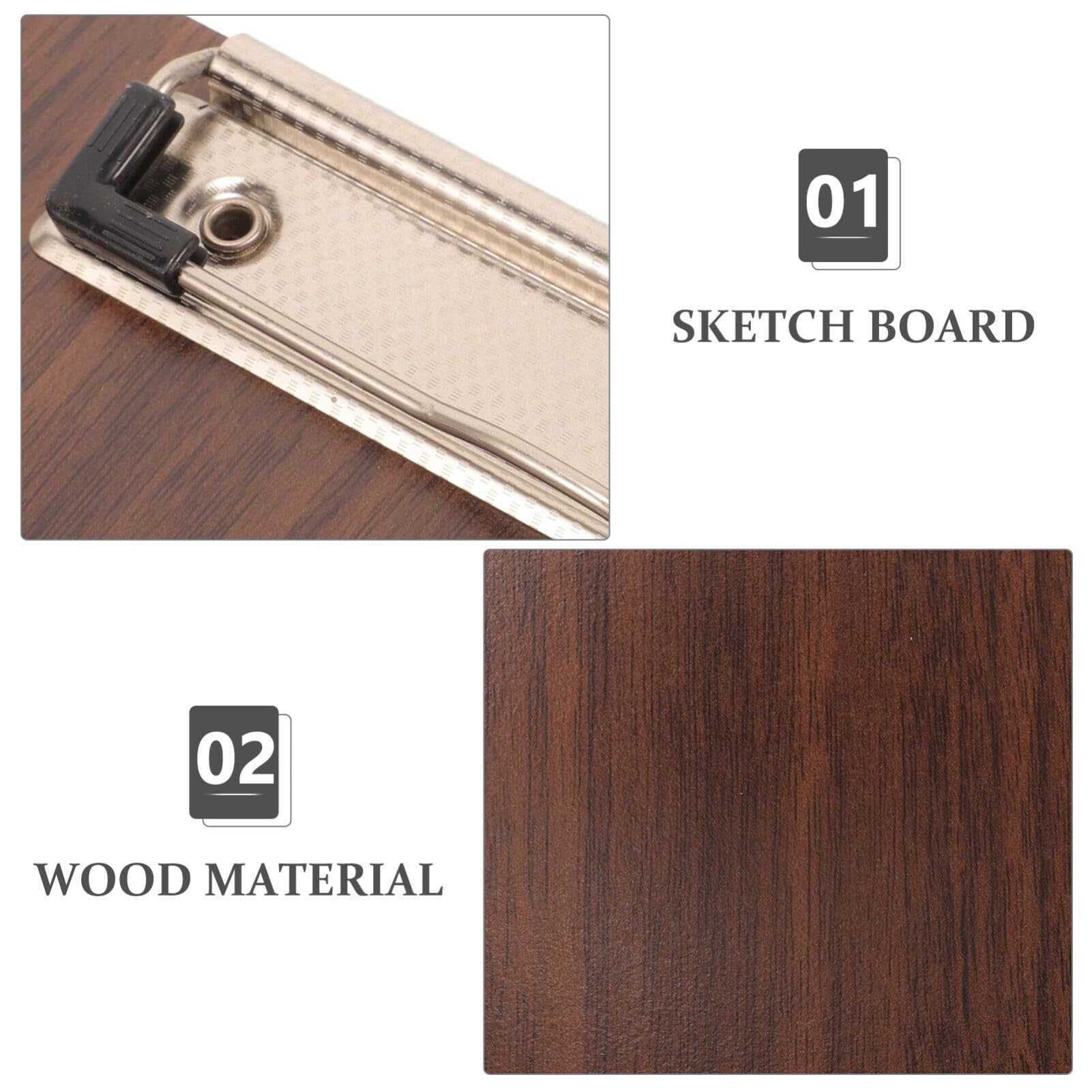 Tablero De Dibujo Hohopeti Con Pinza - 48x36 Cm, Madera Color Beige, Ideal Para Bocetos, Pintura Y Transporte