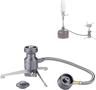 CAMPINGMOON Remote Stove Adapter 2 Outlets Stand Type for Camping Backpacking Isobutane Gas Fuel Canister, EN417 Lindal Valve Canister Z23-OD