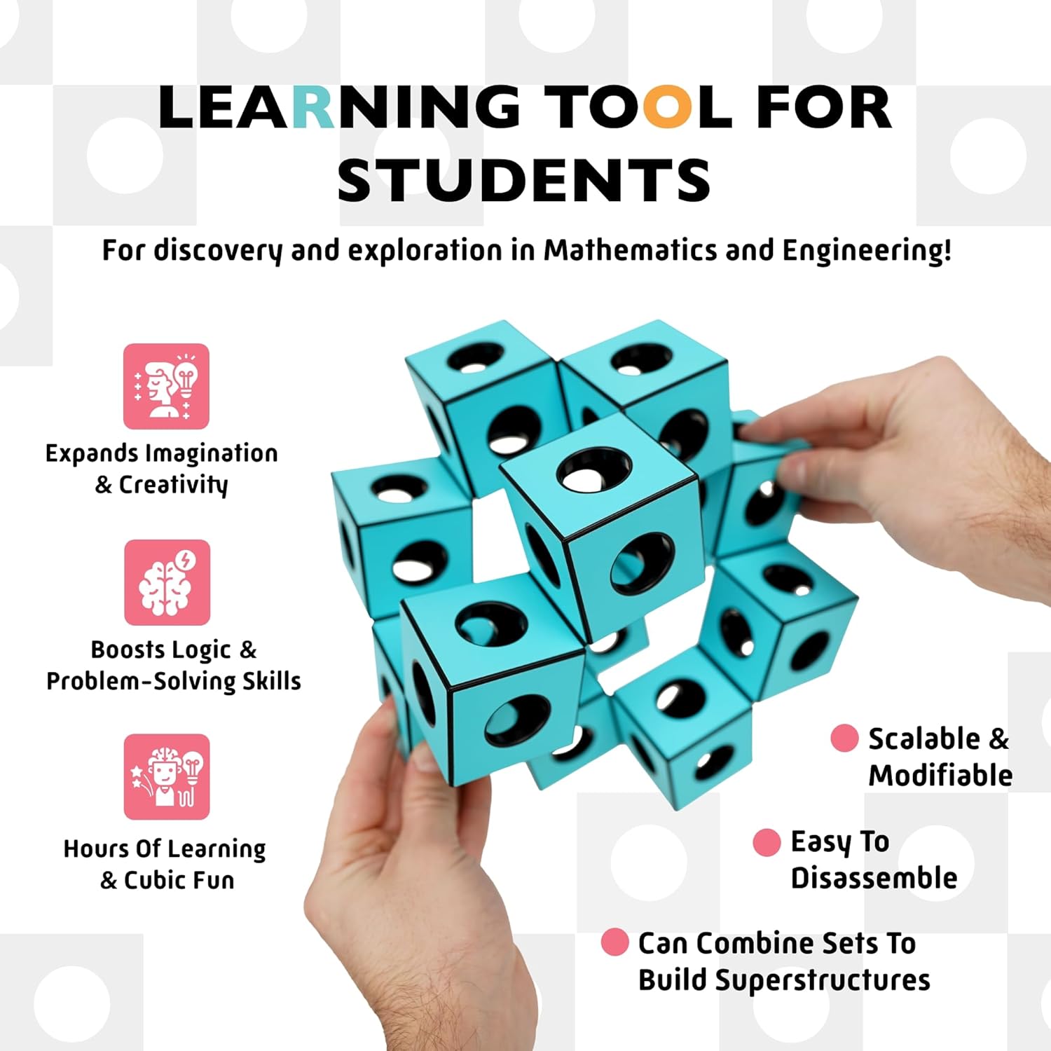 TECTI Kinetic Building System Education Pack – STEM Cubes with Seismic Moves – Build Over 50 Dynamic Structures – 6 TECTI Sets for Classroom USE – by Fun in Motion Toys