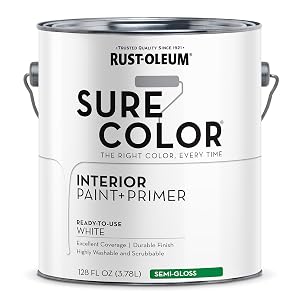 Rust-Oleum 380227 Sure Color Interior Paint + Primer, Semi-Gloss White — product image