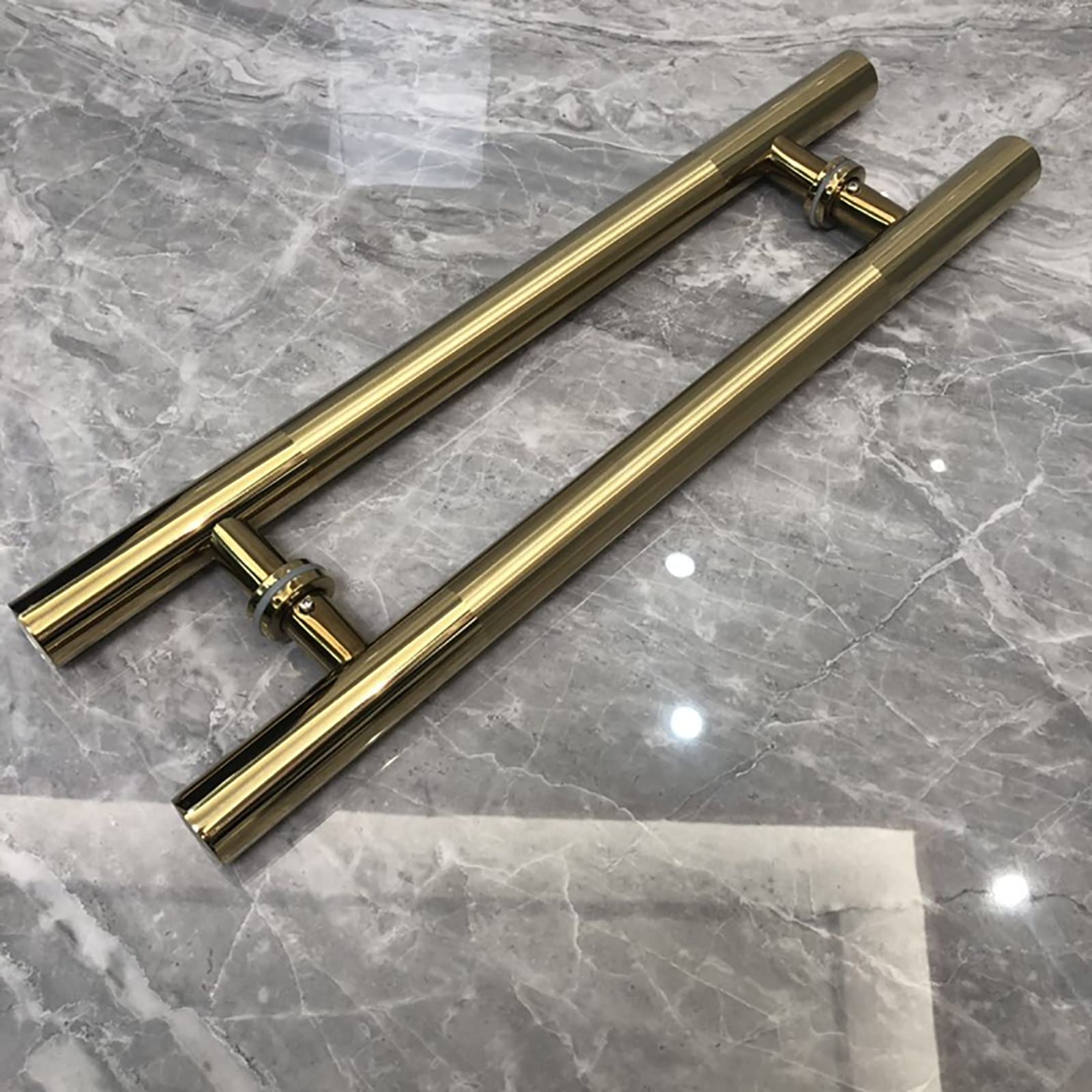Bhgfyxbs Gold Stainless Steel Sliding Barn Door Handle H Shape Pull Push Solid Door Knob Interior Exterior Glass Door Handle,-80Cm/31.5,-80Cm/31.5