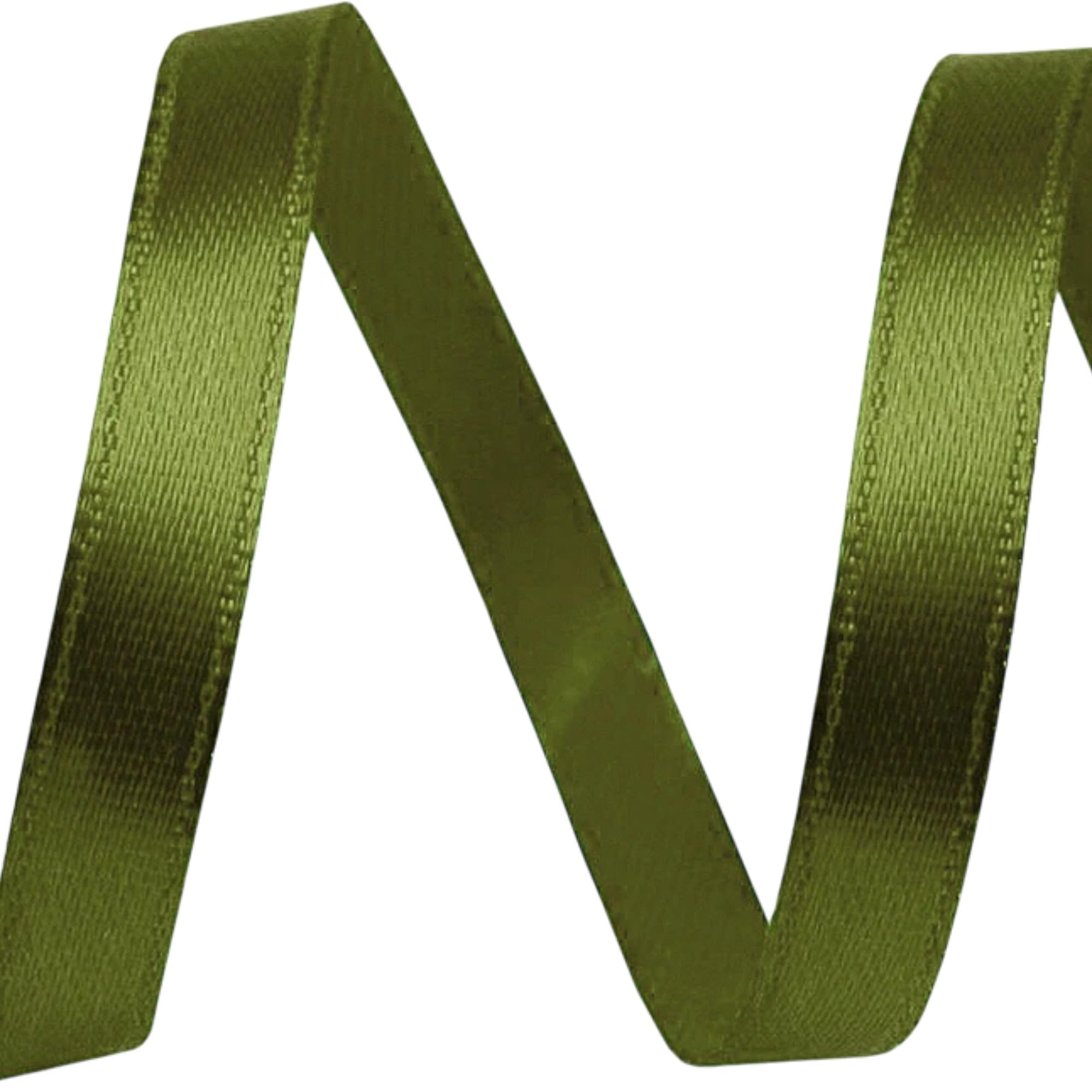 Ruban Satin Polyester Vert Kaki - 6 mm x 22 m pour Décoration et Couture