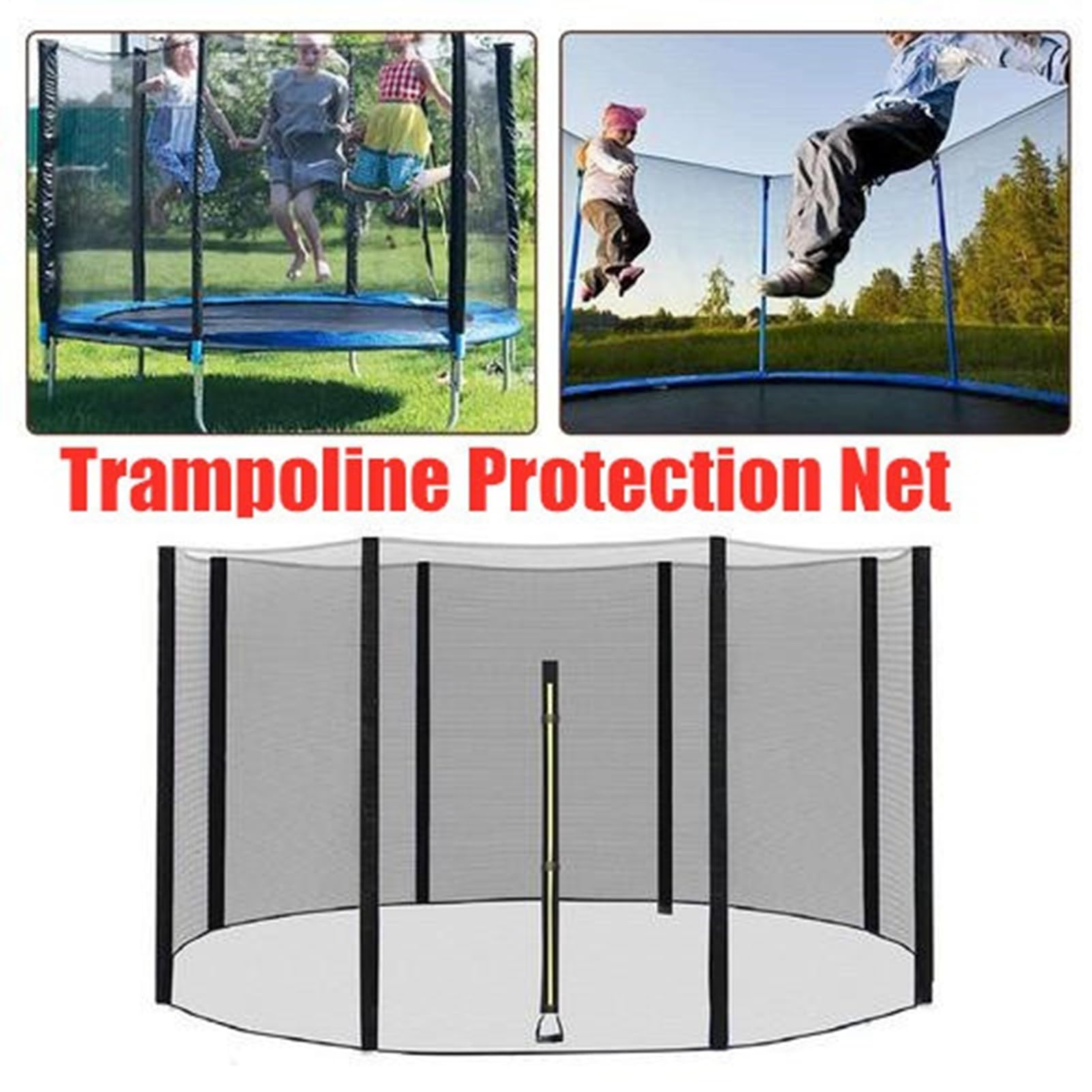 Reemplazo de red de seguridad de trampolín,Reemplazo de red de seguridad para trampolín - Red transpirable, resistente al desgaste para trampolines de 6 pies 8 pies 10