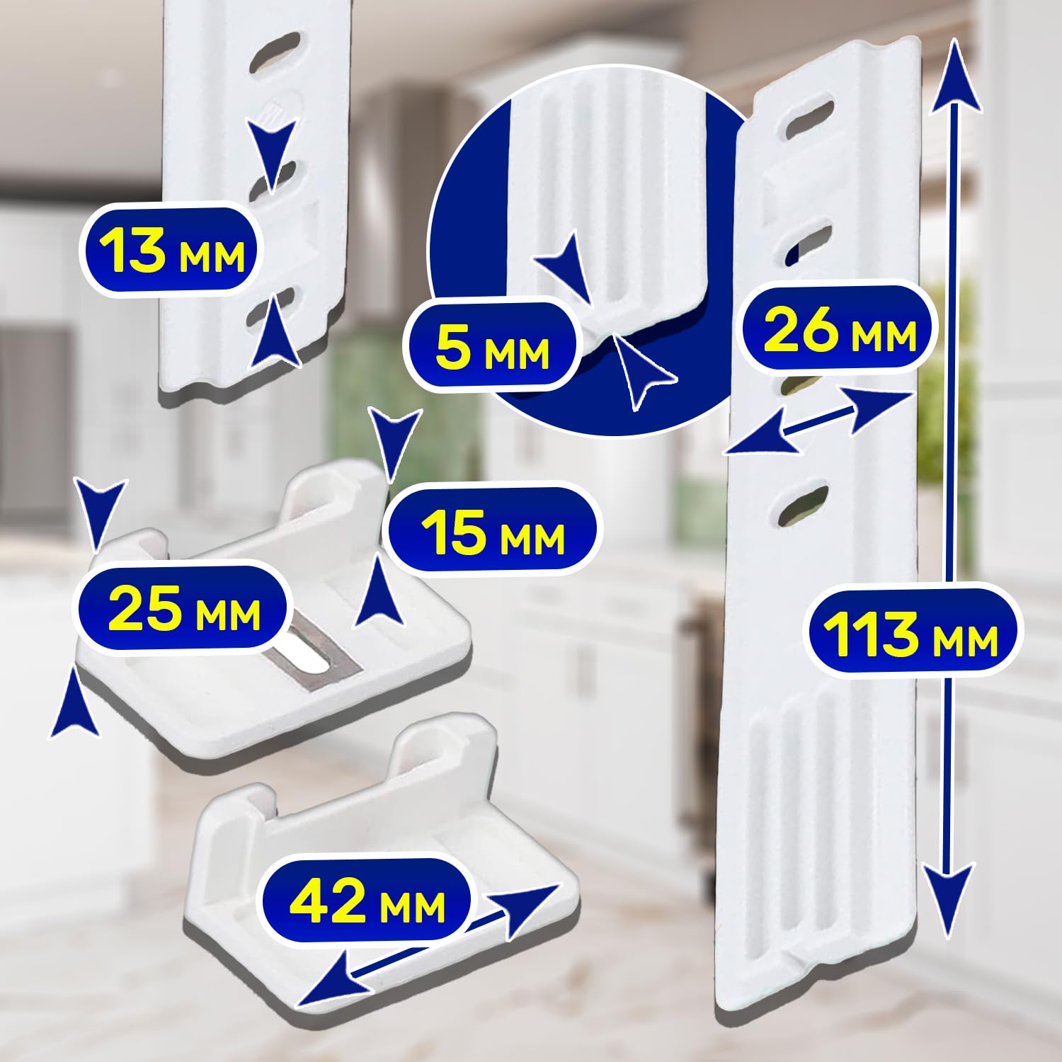 2 Piezas Set de Montaje Rieles para Fijar Puerta Frigorificos Integrable la Fachada Tiene el Código Original 9086322 para Liebherr 1878720 para Miele 015730361 para Smeg - MONTERAL