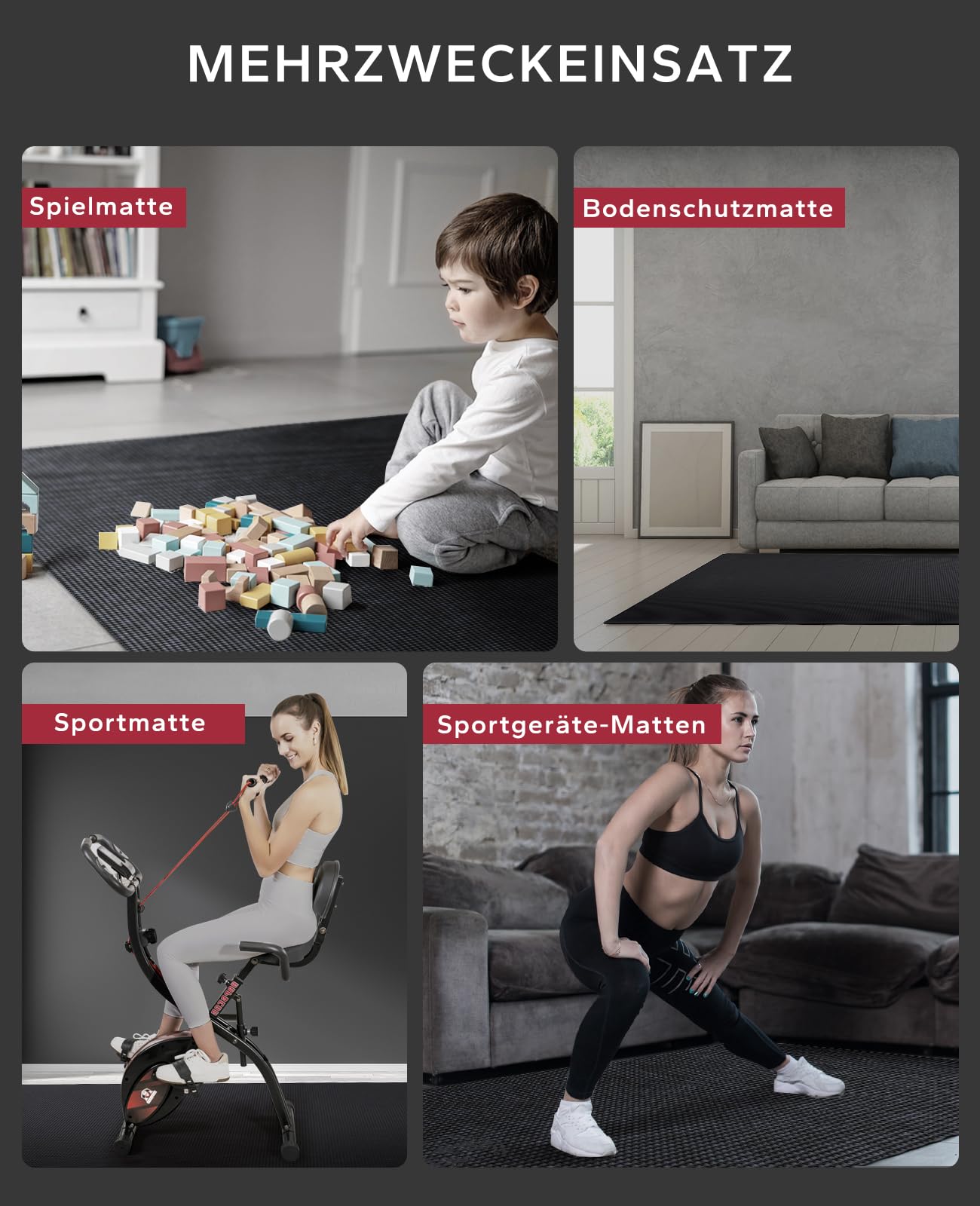 HAPBEAR Yogamatte XXL- Extra Groß Breit Sportmatte Fitnessmatte Rutschfest 213cm x 152cm/183cm x 122cm x 8mm Dicke, Hoher Dichte Ultra Haltbar PVC, Gymnastikmatte Schuhfreundlich