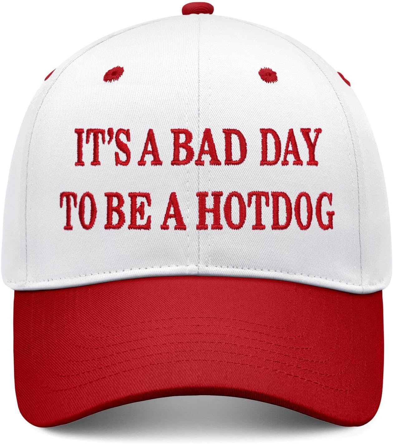 Its a Bad Day to Be a Hotdog Hat Embroidered Long Visor Snapback Hat