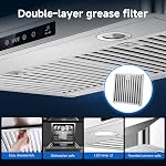 AMZCHEF 30" Under Cabinet Range Hood, 750CFM Stainless Steel Vent Hood | Stainless Steel hood with Touch/Remote/Gesture Control, timer, LED lights & dishwasher-safe baffle filters 3 outlets