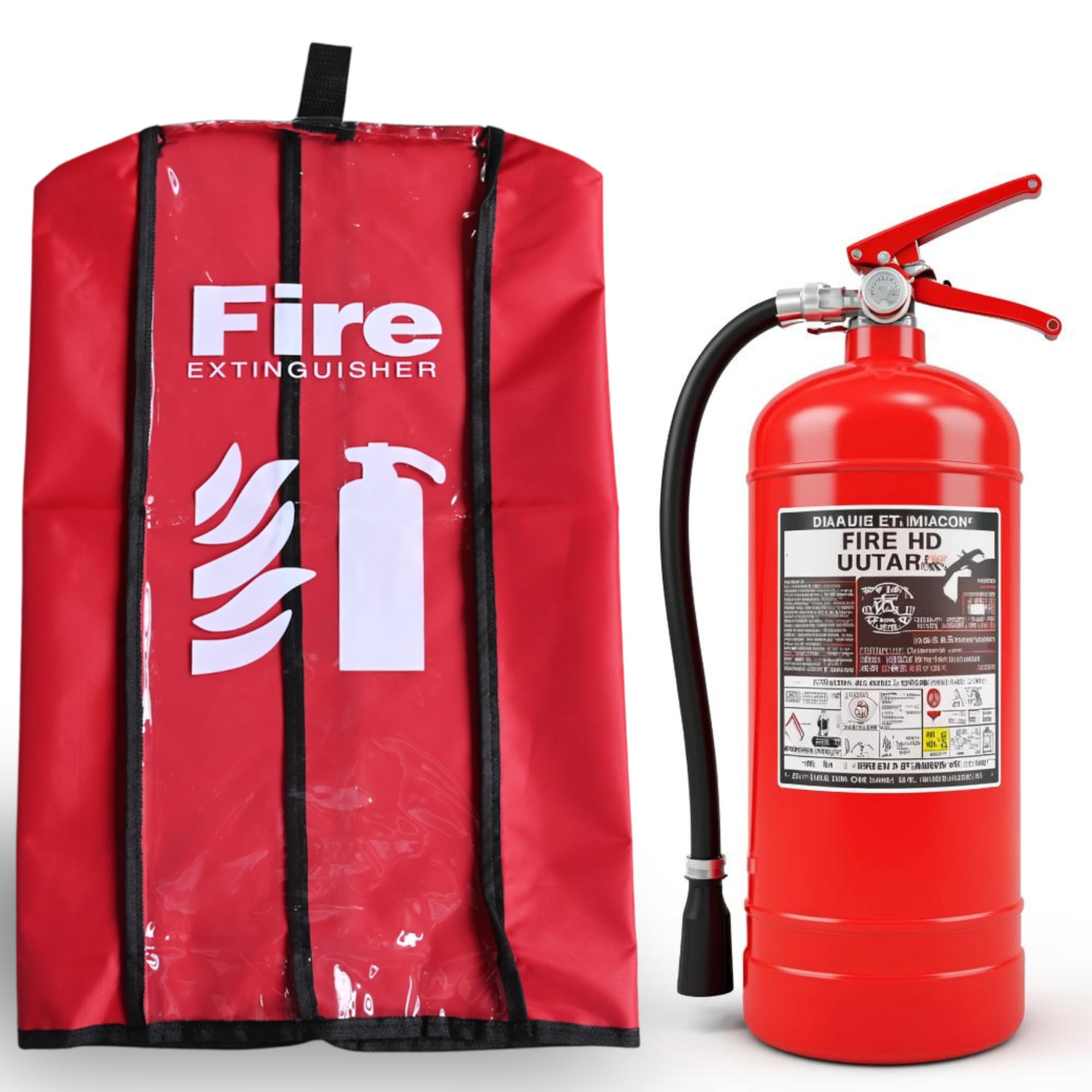 Feuerlöscher Abdeckung Kleine Größe 6 Stück - Staub-, Kratzschutzhaube - Feuerlöscher Transparent Sleeve - Wasserdicht Wetterfest Schutzhülle - für Feuerlöscher bis zu 5 kg