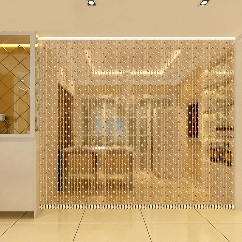 OKUOKA Curtains Bead Curtain Encryption Crystal Feng Shui Cut Off Living Room Bathroom Entrance 18 Sizes (Color : A, Size : 60x80cm-20 Roots)