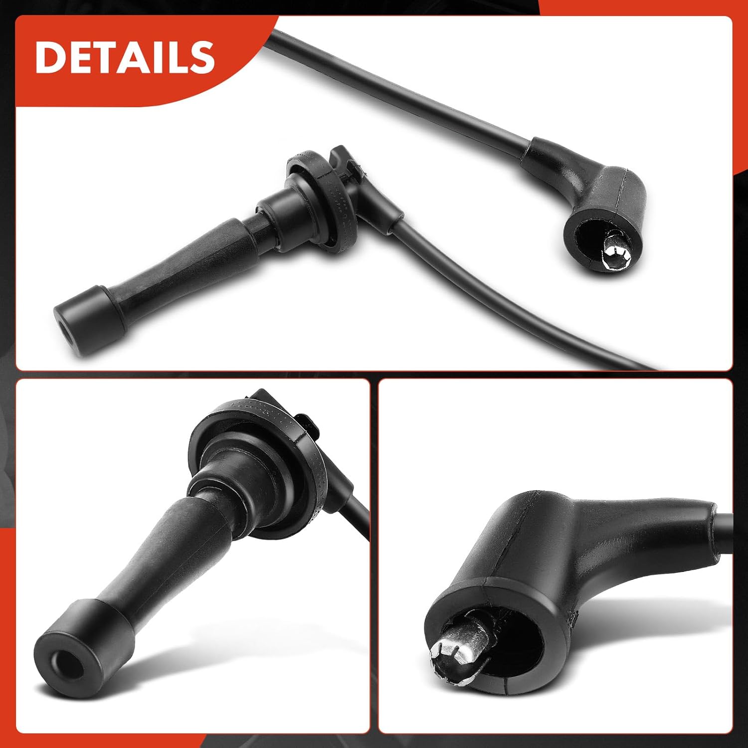 A-Premium Ignition Spark Plug Wires Set of 4 Compatible with Honda CR-V CRV 1997 1998 1999 2000 2001 L4 2.0L