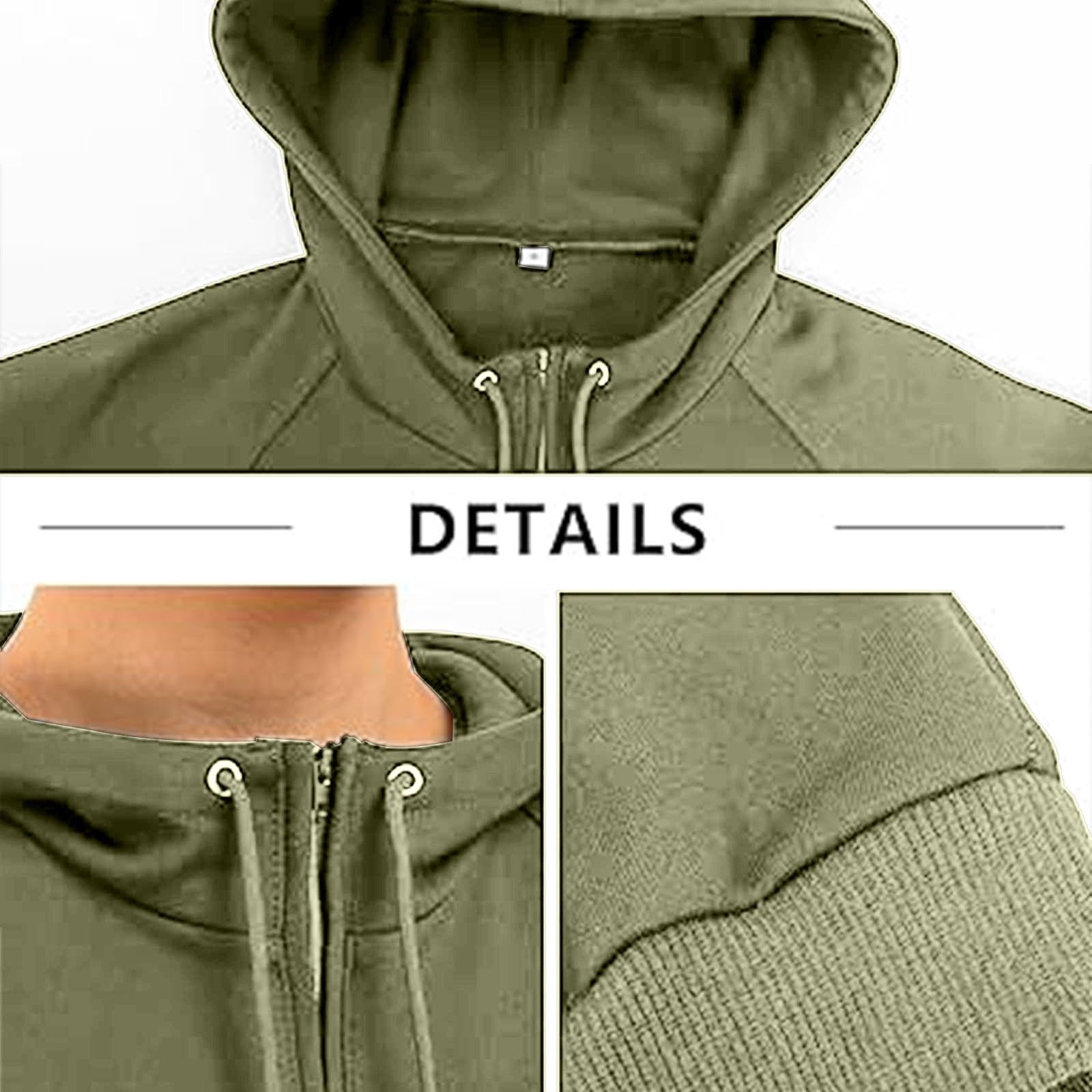 Taktyczne bluzy z kapturem dla mężczyzn Cargo Quarter Zip Multi Pocket Bluzy z długim rękawem jesień i zima solidne codzienne modne ubrania sportowe trening siłownia topy