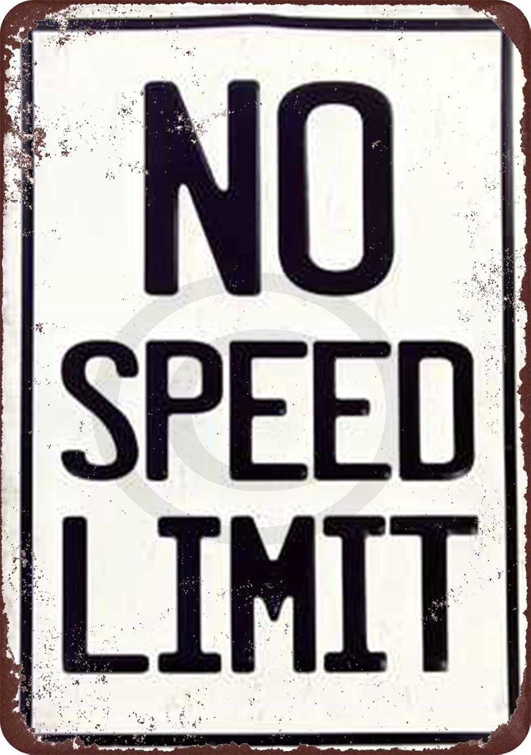 No Speed Limit Vintage Reproduction Metal Sign 8 x 12