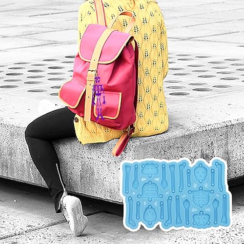 Miniatura 7 de 2 piezas de Halloween calavera esqueleto fabricante de aretes de resina moldes de silicona epoxi molde de fundición para Halloween manualidades DIY