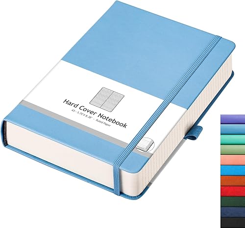 AHGXG - Cuaderno grueso con rayas para universidad, trabajo, tomar notas, 320 páginas numeradas, A5, papel de 2.95 ozyd de grosor, tapa dura de