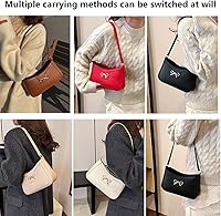 Vista 6 de Bolso de hombro con lazo de moda para mujer, bolso de mano con cremallera para citas nocturnas, viajes casuales