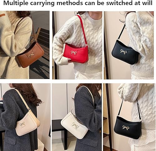 Miniatura 6 de Bolso de hombro con lazo de moda para mujer, bolso de mano con cremallera para citas nocturnas, viajes casuales