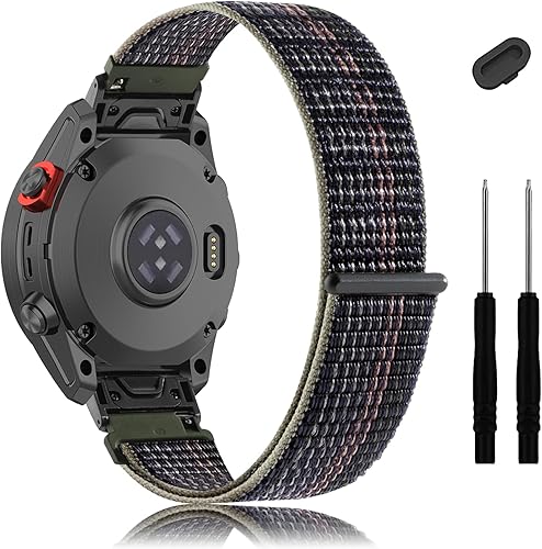 Correas de nailon de 0.866 in para Garmin Fenix 7 ProFenix 7Fenix 6 ProFenix 6, correa deportiva de ajuste rápido para Fenix 5 PlusFenix 5Forerunner