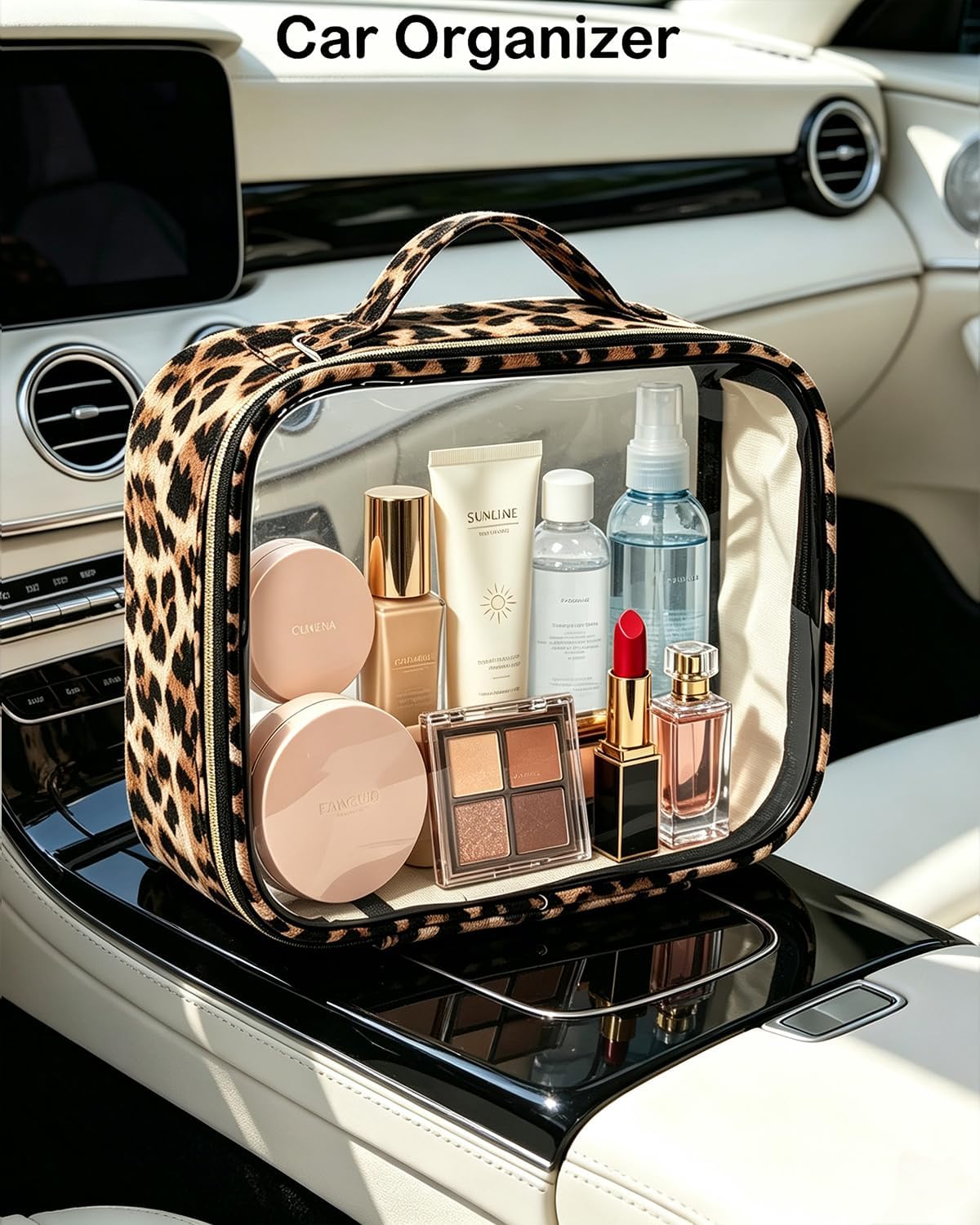 3 Pack Clear Toiletry Bag for Women, TSA Approved Organizer for Travel Size Toiletries Carry on Travel Accessories Bag Airport Airline Compliant Bag Makeup Bag Zipper Pouch Set (Large Handle) image 3