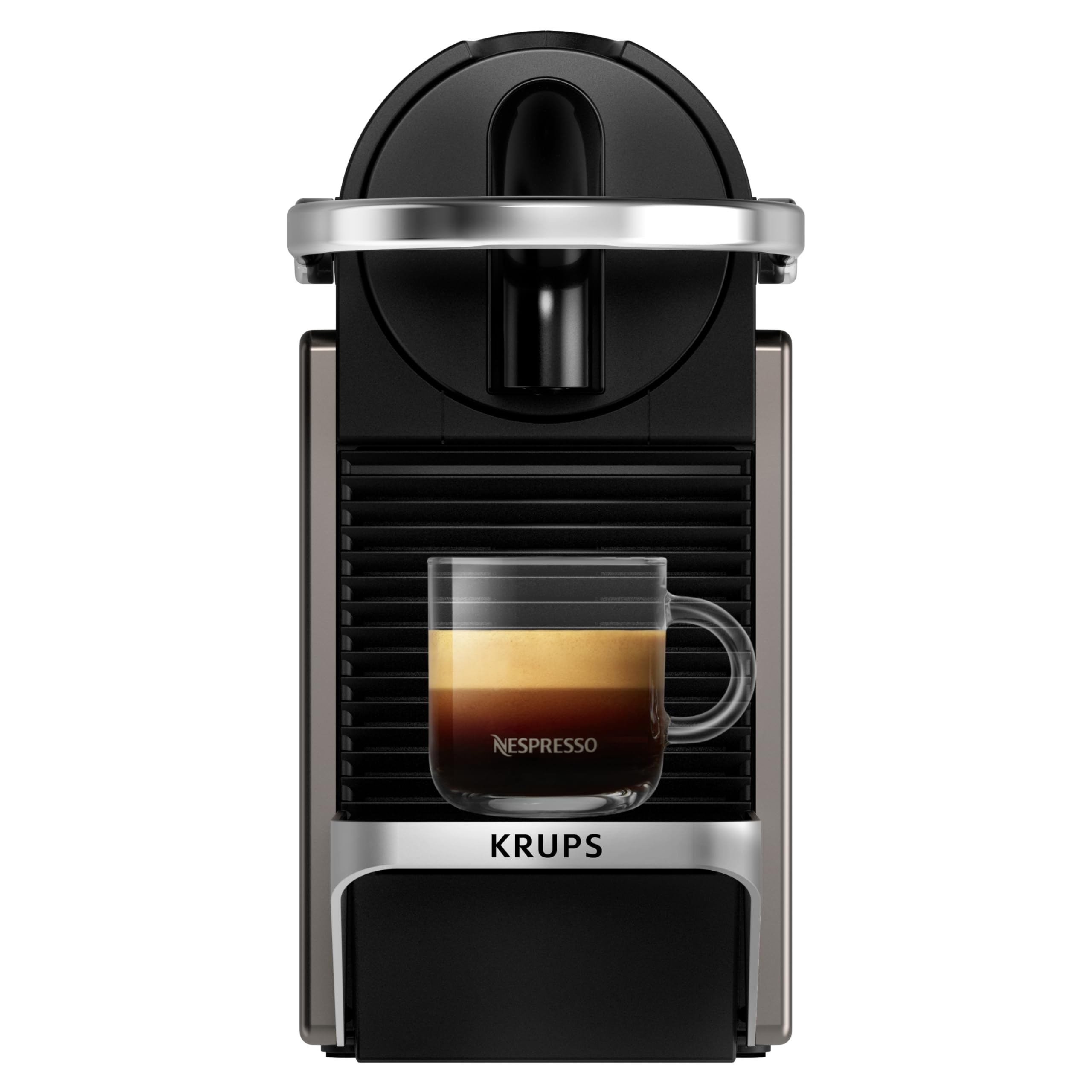 Krups Nespresso Pixie Machine à Café Titane 19 Bars Design Compact Expresso Lungo