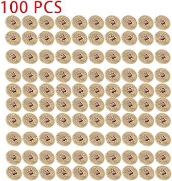 100PCS Ritual-Grade Feng Shui Lucky Coins | 13mm Brass-Tone Alloy Chinese Fortune Coins for Temples, Altars & Artisan Use