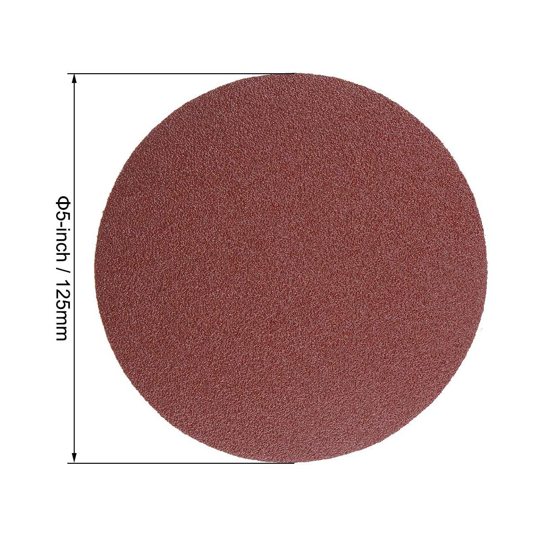 5-Inch PSA Sanding Disc Adhesive-Backed Sanding Sheets Aluminum Oxide Adhesive Back Sandpaper 80 Grit 15 Pcs