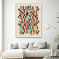 Quadro decorativo sala Arte Colorida geometrica 60x40