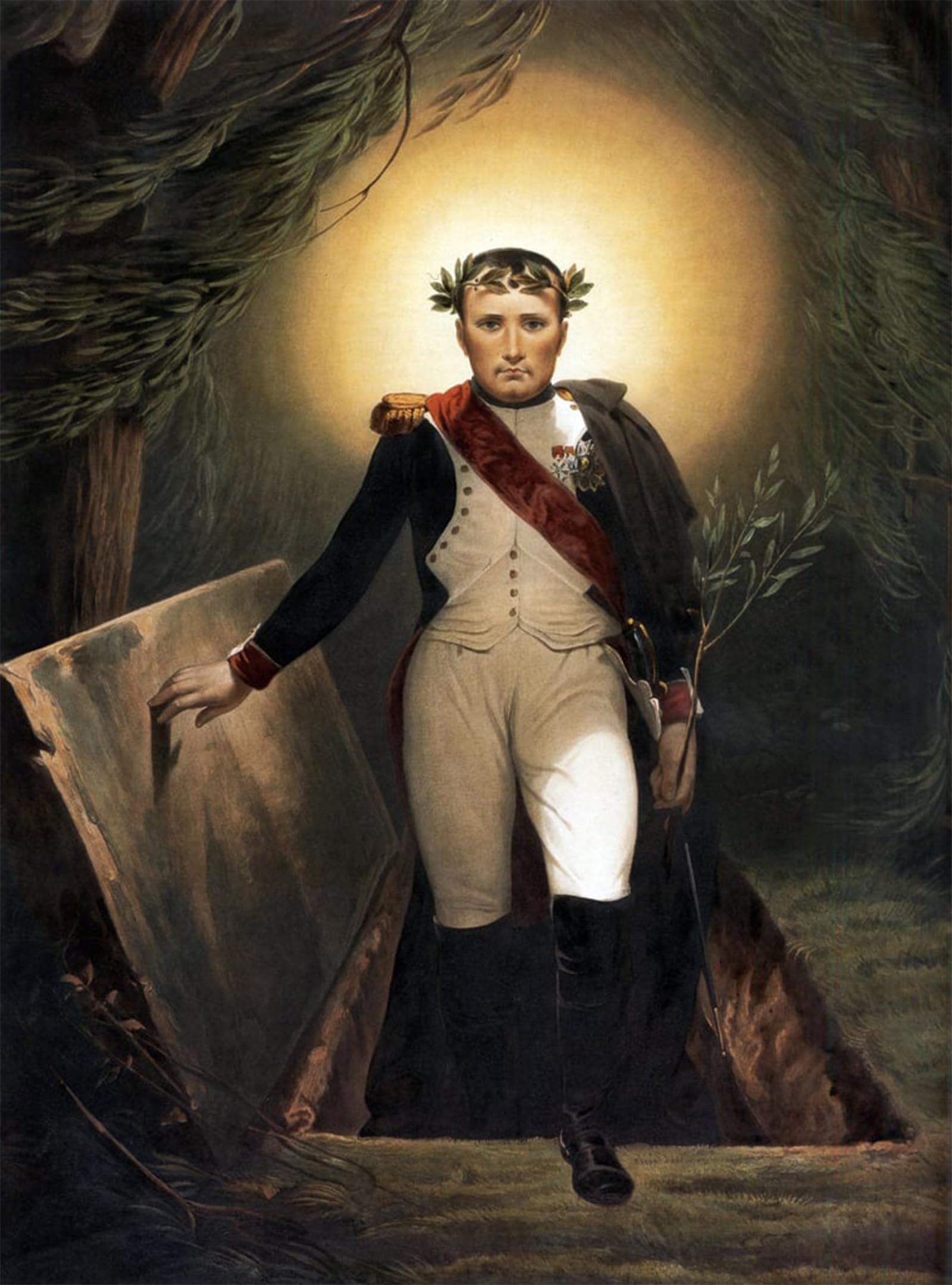 ARTXLXXBN Famous Prints Artwork Pictures Poster Painting Art Napoleon Leaving His Tomb by Emile Jean Horace Vernet Artwork Landscape Pictures for Home Decor 60x90cm