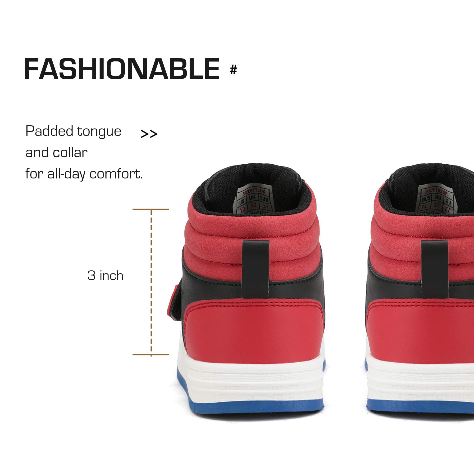 DREAM PAIRS Baskets Montantes Garçon Fille, Chaussures de Basketball et Sport Enfant, Sneakers Hautes Confortables pour Activités et Jeu Quotidien