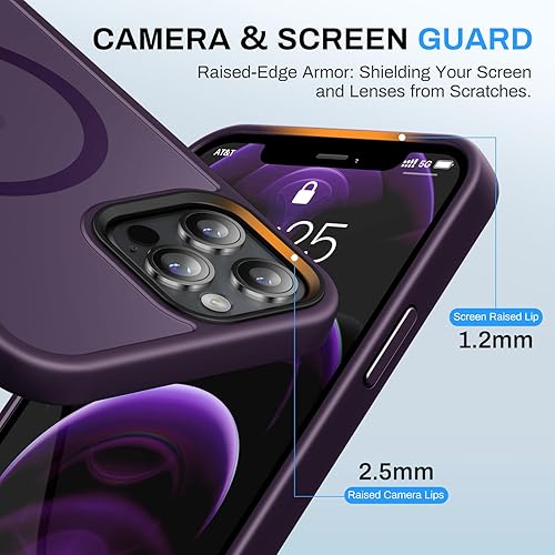 Miniatura 6 de STBYSP Funda magnética para iPhone 12 Pro Max, compatible con carga inalámbrica MagSafe, protección militar contra caídas, tacto agradable a la piel