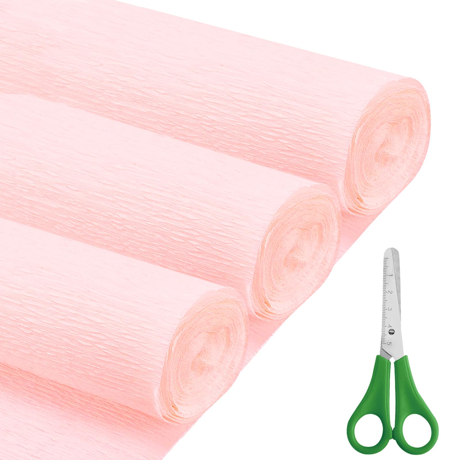 Crepe Paper Roll (17Inch x 8.2ft), 3Rolls, DIY Gift Color Paper Flowers Set for Mother's Day, Valentine's Day, Birthday and Wedding Decoration Flowers Making (Pale Pink) — image 1