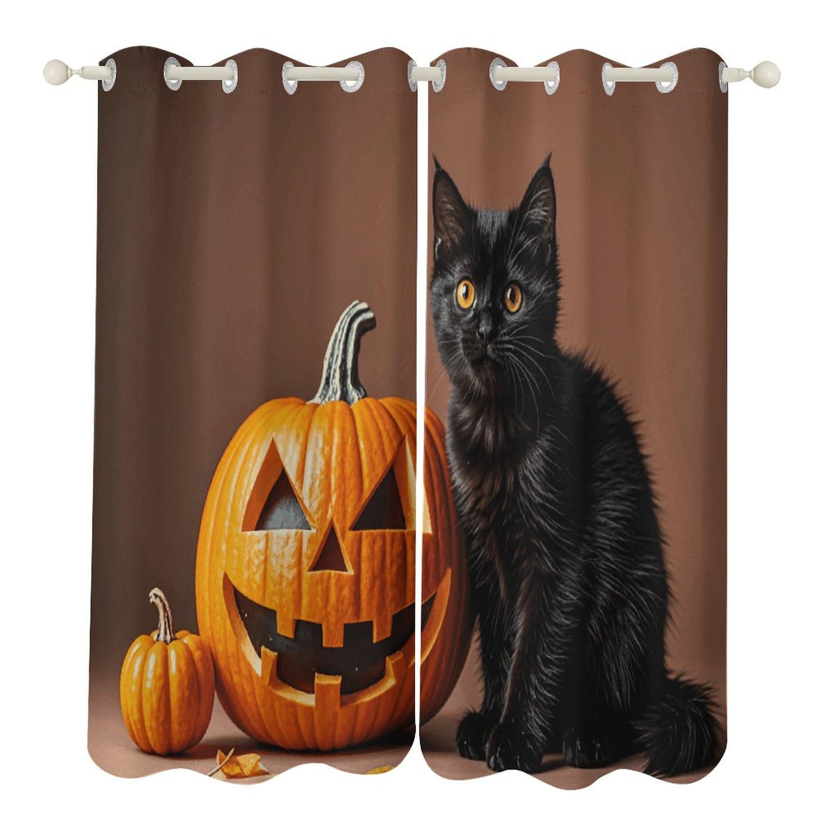 Rideau occultant chat mignon 132x182 cm isolant thermique pour salon