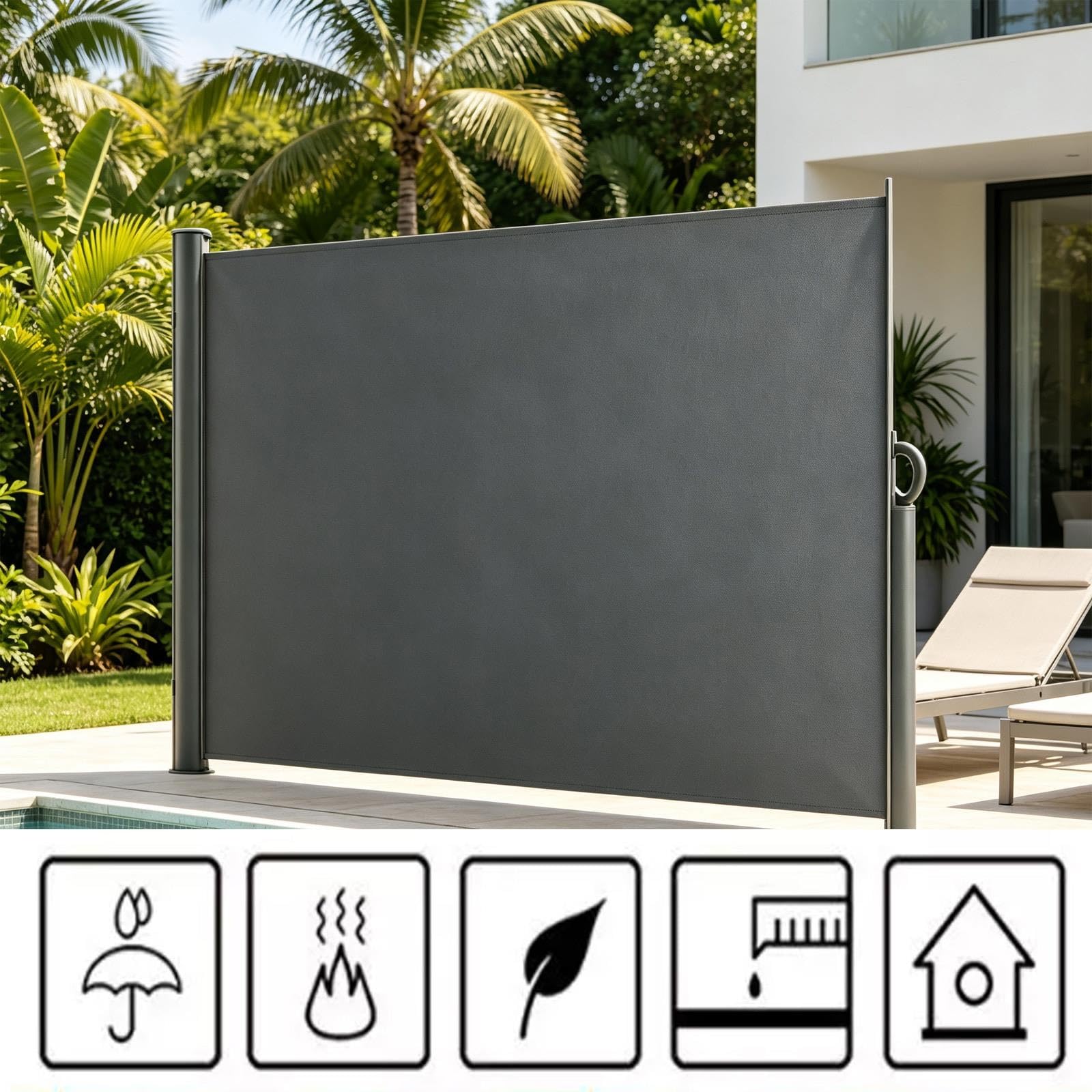 Pantalla De Privacidad For Patio, Pantalla De Viento Gruesa For Divisor De