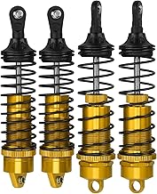 Conjunto de amortecedores traseiros traseiros de carro RC em liga de alumínio ajustável RC dianteiro traseiro montado amortecedor de mola para carro 1/10 RC(ouro)