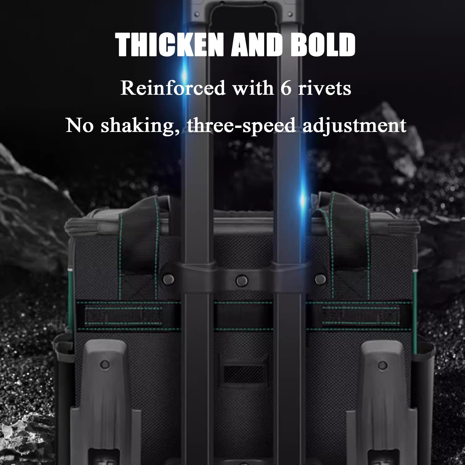 Bolsa de herramientas con ruedas, organizador de bolsa de herramientas de jardín para electricista, almacenamiento extraprofundo, duradera, para garaje, almacén y taller de reparación 46 * 24 * 36cm