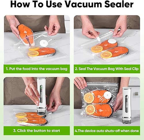 Miniatura 7 de COZII Sellador al vacío con 30 bolsas reutilizables para alimentos