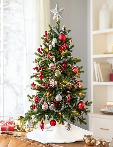Miniatura 2 de Mini faldas de árbol de Navidad, falda blanca para árbol de Navidad, tapete de árbol de Navidad de 24 pulgadas, falda de árbol de Navidad de piel