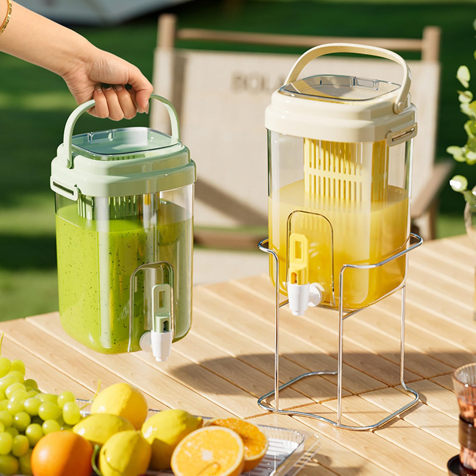 Kühlschrank-Getränkespender, auslaufsicherer Krug mit Wasserhahnauslauf, große Kapazität für Säfte, Cocktails, Eistee, Kaltgetränkespender mit Wasserhahn