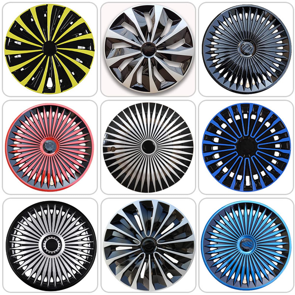 Wieldop Wieldoppen 4st 15in Velgen Cover Naafdoppen Auto Tyre Vervanging Exterieur Caps Fit Voor R15 Band En Stalen Velg Zwart Blauw