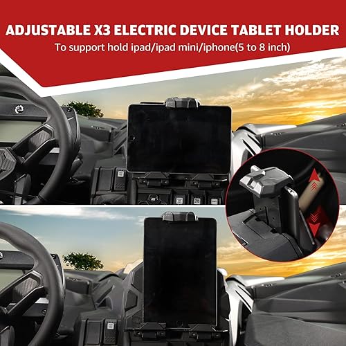 Miniatura 3 de HAKA TOUGH X3 Soporte para tableta de dispositivo electrónico, soporte GPS para iPad o teléfono, soporte GPS compatible con 2017-2025 Can Am