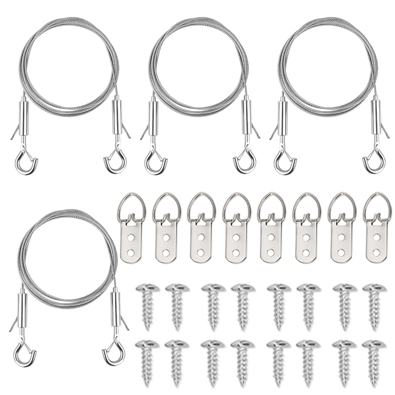 4PCS Picture Wire, Picture Wire Heavy Duty with Adjustable, 4 Durable Stainless Steel Picture Hanging Wire