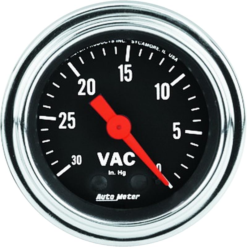 Manômetro de vácuo mecânico AUTO METER 2484 com acabamento cromado – 5,87 cm