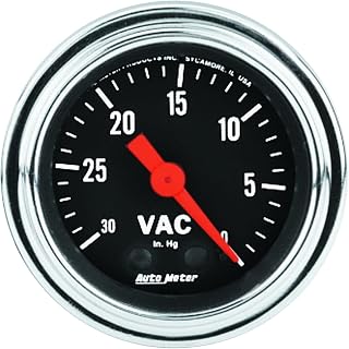 AUTO METER 2484 Traditional Chrome Mechanical Vacuum Gauge 2.3125 in.