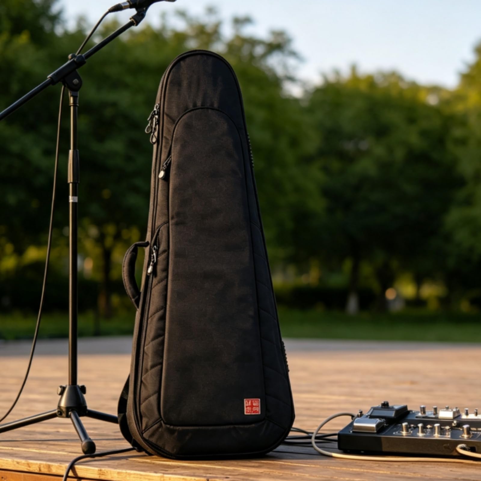 Industrial Carry Case Borsa Doppia Chitarra Elettrica Custodia Trasporto con Ruote Struttura Robusta Interno Antigraffio Maniglia E Spallacci Tasche, Array, Grigio